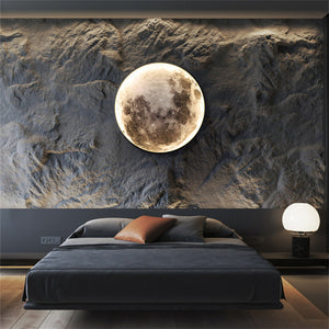 Art Modern Indoor Lighting Design Bedroom Round led Moon Wall Lamp