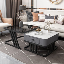 Load image into Gallery viewer, Sleek Modern Nesting Coffee Table Set with Marble Top and Storage