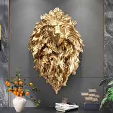 Load image into Gallery viewer, 3D crafted majestic lion head for accent wall
