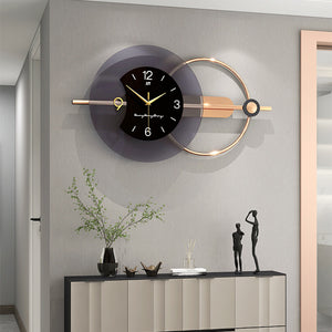 Hot selling atmospheric simple metal wall clock modern creative living room dining room wall clock 3d