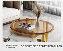 Load image into Gallery viewer, Modern Oval Coffee Table with Marble Top and Storage large duo