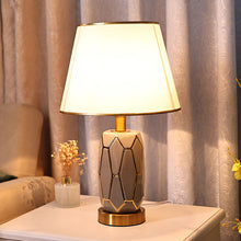 Load image into Gallery viewer, Luxurious 19-Inch Table Lamp with Geometric Base – Modern Elegance for Cozy Home Lighting