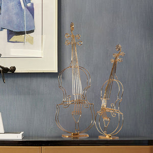 European Creative Home Ornament Hotel Room Decor Handmade Iron Metallic Violin Decoration holiday anniversary gift