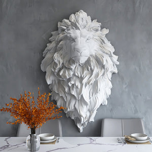 3D crafted majestic lion head for accent wall