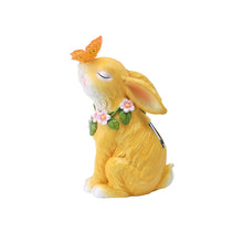 Load image into Gallery viewer, Solar Rabbit Garden Statues Garden Decor Bunny Holding a Butterfly Solar Light