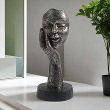Load image into Gallery viewer, Antique Gold Finish Abstract Face Sculpture – Modern Art Décor for Home and Office