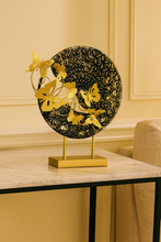 Load image into Gallery viewer, Gold Butterfly Metal Table Decor – Elegant Round Abstract Showpiece for Home & Office