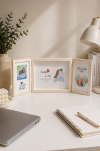 Load image into Gallery viewer, 🖼️ Premium Folding Triple Photo Frame – 3 Panel Memory Display (8×23 Inch)