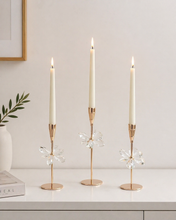 Load image into Gallery viewer, 🕯️ Luxury Crystal Candle Holder Set – 3 Piece Elegant Table Deco