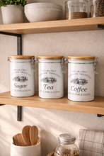 Load image into Gallery viewer, š« Vintage Kitchen Storage Jar Set (3pcs) | Tea ⢠Coffee ⢠Sugar