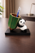 Load image into Gallery viewer, Cute Panda Pen Holder with Bamboo Cup | Desktop Organizer | Premium Resin Decor