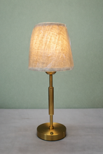 Load image into Gallery viewer, ✨ Modern Gold Table Lamp | Warm Fabric Shade Bedside Lamp (17 / 6.5 Inch)