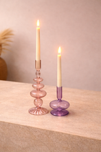 Load image into Gallery viewer, 🕯️ Modern Glass Candle Holder Set or single | Designer Table Candlestick Collection