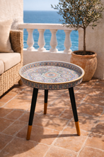 Load image into Gallery viewer, 🪸 Mediterranean Mosaic Round Tray Table – 20/15 Inch new