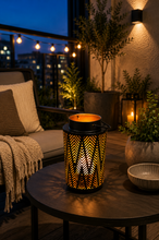 Load image into Gallery viewer, Modern Black Cutwork LED Lantern