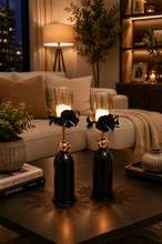 Load image into Gallery viewer, Luxury Metal & Glass Candle Holder Set – 2 Piece Collection
