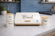 Load image into Gallery viewer, Kitchen Bread Box & Storage Canister Set (4 Pieces)