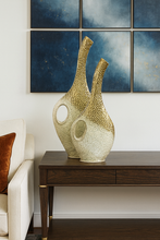 Load image into Gallery viewer, 🏺 Modern Luxe Sculptural Metal Vase Set (20/9/3 inch & 28/12/3 inch)