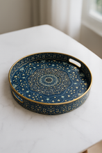 Load image into Gallery viewer, Premium Decorative Serving Tray with Mandala Pattern | Luxury Coffee Table Tray