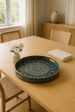 Load image into Gallery viewer, Premium Decorative Serving Tray with Mandala Pattern | Luxury Coffee Table Tray