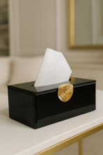Load image into Gallery viewer, ✨ Premium Glass Tissue Box with Gold Accent — 3.5 × 10 × 5.5 inch
