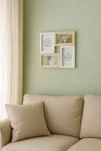 Load image into Gallery viewer, 11 inch 4-in-1 Nordic wall photo frame set with wood and white finish