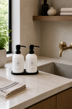 Load image into Gallery viewer, Black Kitchen Soap Dispenser Set with Tray | 250ml Hand & Dish Soap Bottles