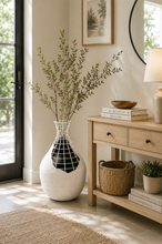 Load image into Gallery viewer, Artistic White & Black Floor Vase – 20 Inch