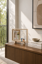 Load image into Gallery viewer, Display your favorite memories with this battery-operated LED wooden photo frame featuring warm tree lights and adorable couple figurines. Perfect for bedrooms, living rooms, and thoughtful gifts.1