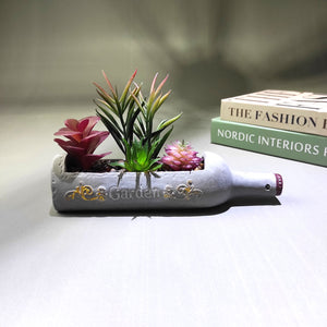 Artificial Flower Plants in Bottle Shape Vase Pot Succulent Plant Pot Decorative Items