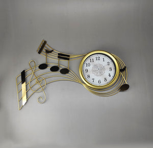 Metal crafted musical note wall clock