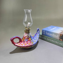 Load image into Gallery viewer, Turkish hand painted ceramic oil lamp
