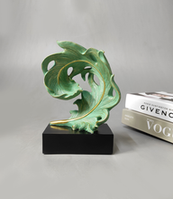 Load image into Gallery viewer, Elegant Green Leaf Decorative Showpiece – A Touch of Nature for Your Home