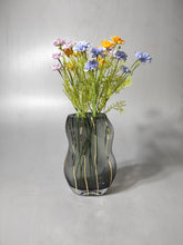 Load image into Gallery viewer, Elegant 20-Inch Artificial Floral Arrangement in Hourglass Glass Vase – Vibrant Blooms for Modern Home Decor