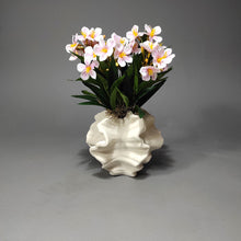 Load image into Gallery viewer, Conch-Inspired White Ceramic Vase with Autumn Leaves | Modern Artistic Decor – MetaphorBD