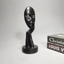 Load image into Gallery viewer, Abstract Face Mask Sculpture – Modern Black Resin Decor for Thoughtful Spaces