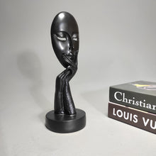 Load image into Gallery viewer, Abstract Face Mask Sculpture – Modern Black Resin Decor for Thoughtful Spaces