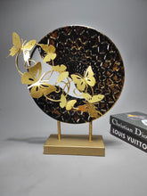Load image into Gallery viewer, Gold Butterfly Metal Table Decor – Elegant Round Abstract Showpiece for Home & Office