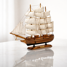 Load image into Gallery viewer, Luxury wooden sailing ship model nautical table decor vintage sail boat decorative showpiece