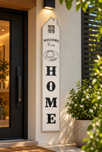 Load image into Gallery viewer, White house-shaped Welcome Home entrance wall decoration, 47 × 8 inches – Metaphor BD