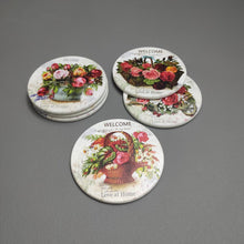 Load image into Gallery viewer, 🌼 6-Piece Wooden Heat Pad Set – Vintage Floral Collection