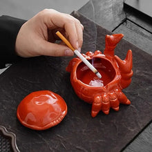 Load image into Gallery viewer, Quirky Crab Ashtray with Lid – Ceramic | Unique Home Decor Piece