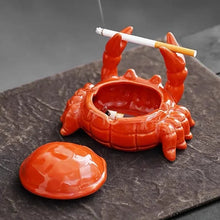 Load image into Gallery viewer, Quirky Crab Ashtray with Lid – Ceramic | Unique Home Decor Piece