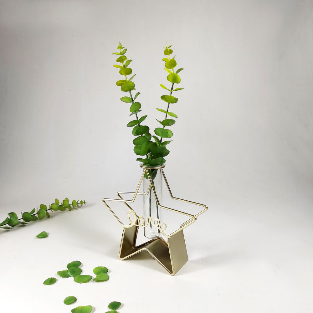 Nordic style Star plant holder with artificial leaf