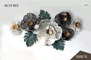 Wholesale Modern Nordic Luxury Minimalist Wall Mounted Decor Hanging Art Flower Iron Metal Decoration Items