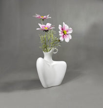 Load image into Gallery viewer, Modern White Ceramic Figure Vase for Contemporary Home Decor