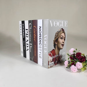 Hot sale high quality luxury famous brand decorative fake books home decor modern faux books fake book decoration