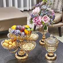 Load image into Gallery viewer, Home Decorative Golden Plated Metal iron rolling tray glass display tray with lid serving tray luxury
