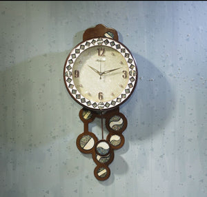 wooden wall clock with pendulam