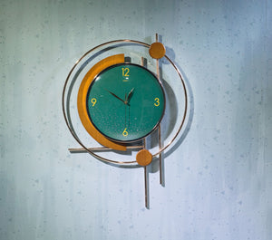 Modern design metal and wood made wall clock